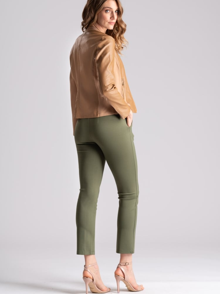 Chaqueta de mujer de piel sintética y tejido Punto Milano