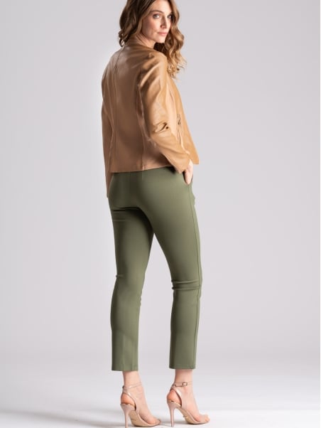 Chaqueta de mujer de piel sintética y tejido Punto Milano