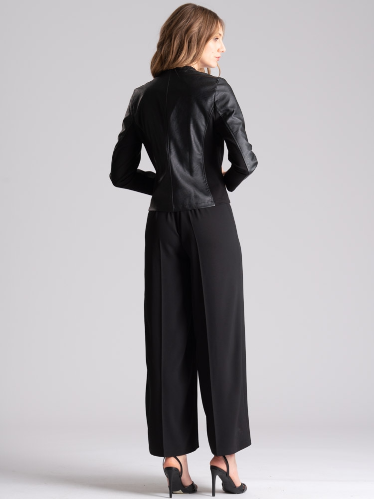 Chaqueta de mujer de piel sintética y tejido Punto Milano