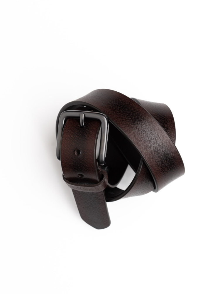 Cintura uomo in pelle liscia effetto vintage