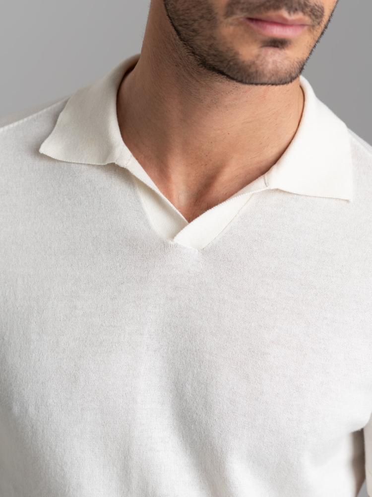 Polo uomo in maglia calata e collo Derby