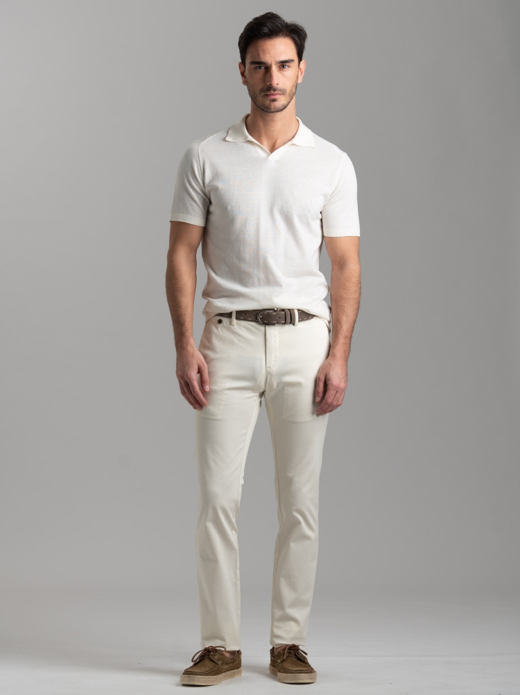 Polo uomo in maglia calata e collo Derby