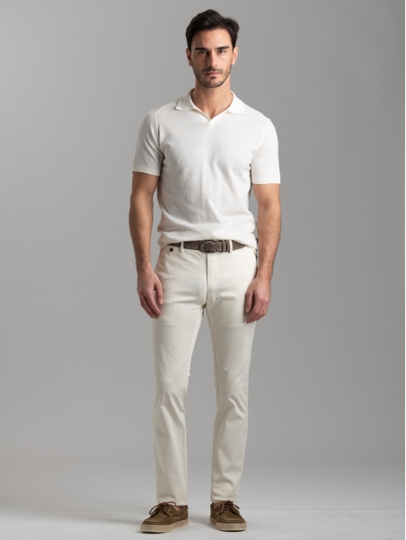 Polo uomo in maglia calata e collo Derby