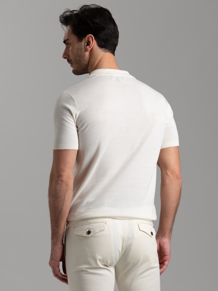 Polo uomo in maglia calata e collo Derby