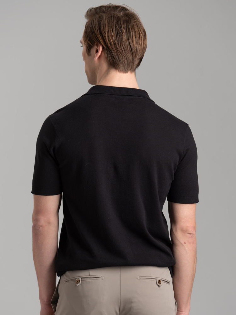 Polo uomo in maglia calata e collo Derby