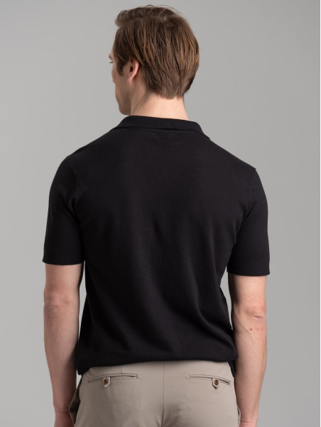 Polo uomo in maglia calata e collo Derby