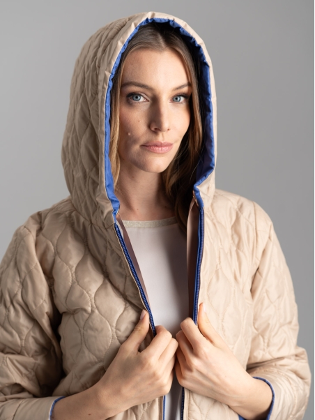 Giubbino donna 100 gr. reversibile con cappuccio