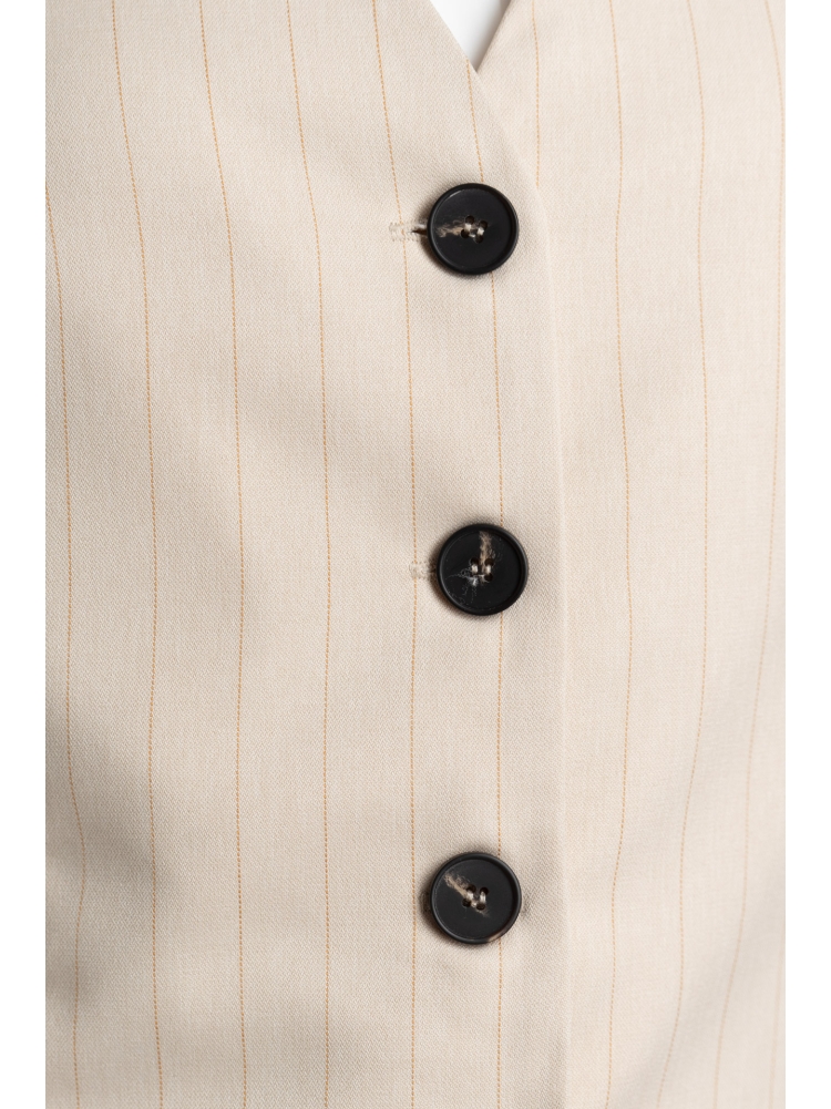 Gilet donna color sabbia gessato