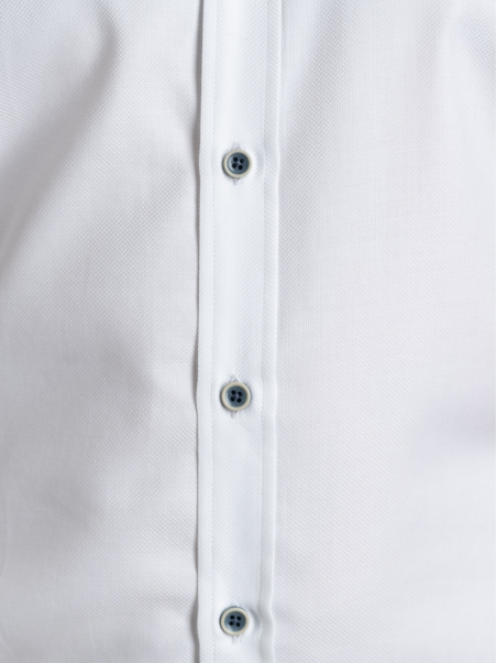 Camicia uomo micro armatura bianca con collo semi francese