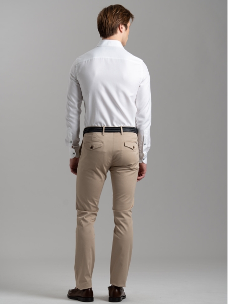 Camicia uomo micro armatura bianca con collo semi francese