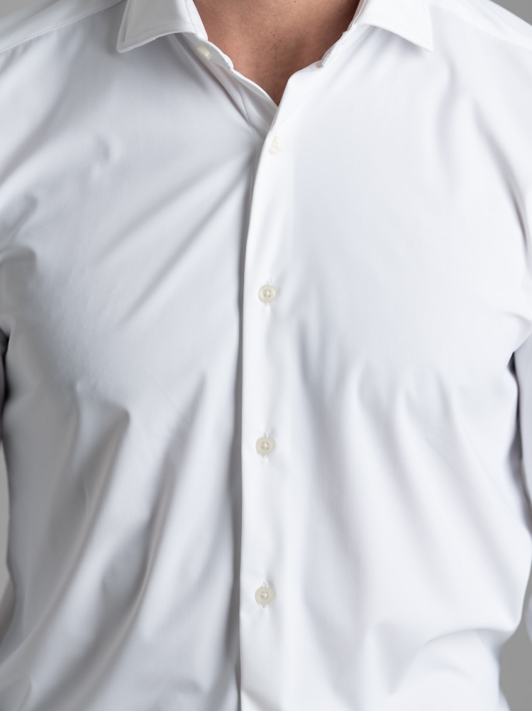 Camicia uomo TECNO bianca con collo semi francese
