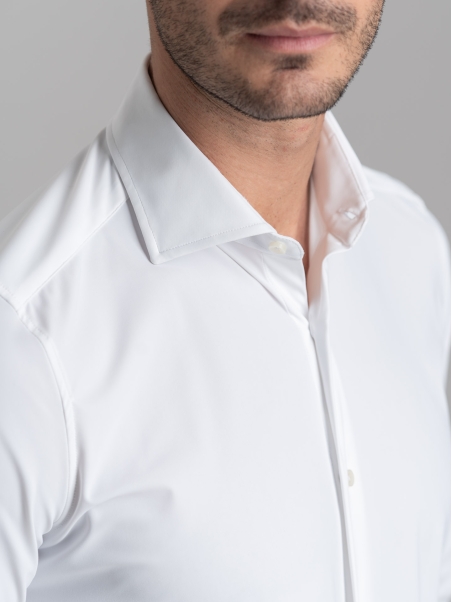 Camicia uomo TECNO bianca con collo semi francese