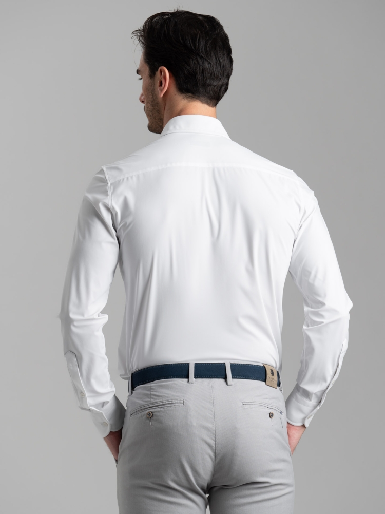 Camicia uomo TECNO bianca con collo semi francese