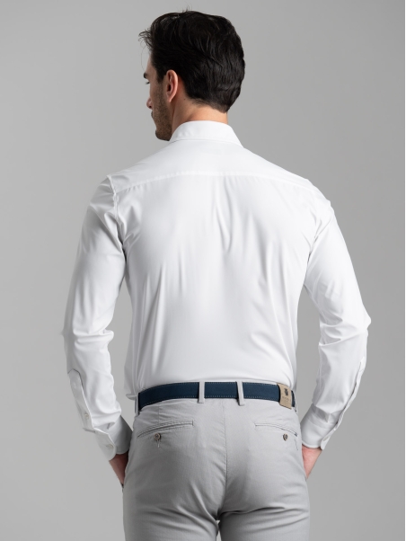 Camicia uomo TECNO bianca con collo semi francese