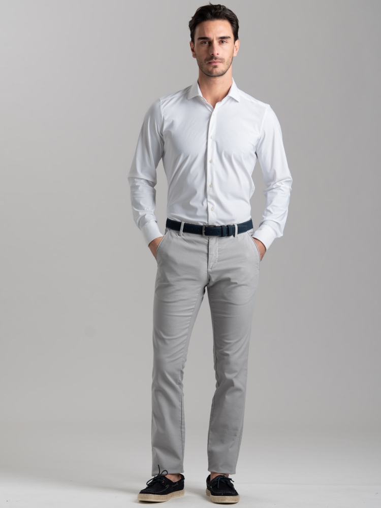 Camicia uomo TECNO bianca con collo semi francese