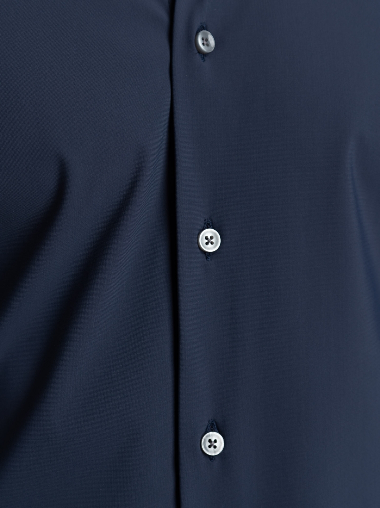 Camicia uomo TECNO blu con collo semi francese