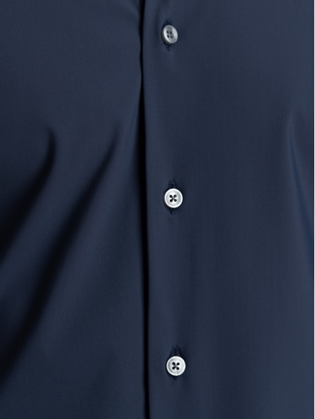 Camicia uomo TECNO blu con collo semi francese