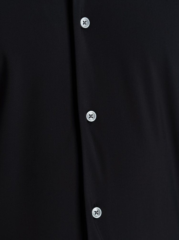 Camicia uomo TECNO nera con collo semi francese