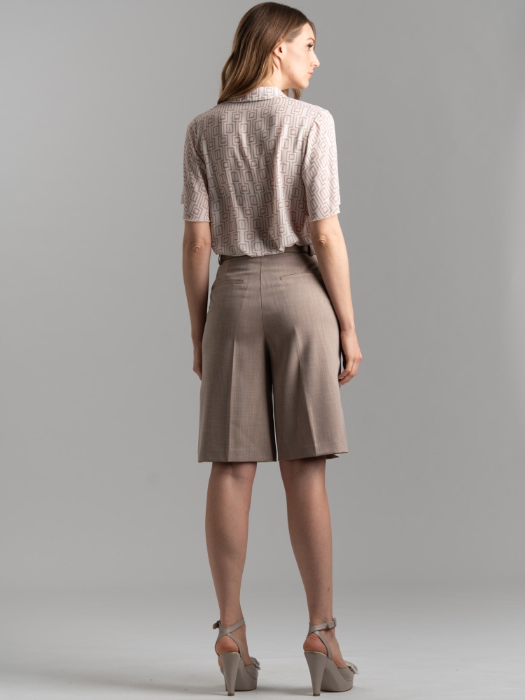 Camicia donna fantasia geometrica con manica a campana