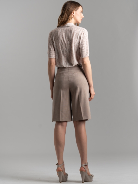 Camicia donna fantasia geometrica con manica a campana
