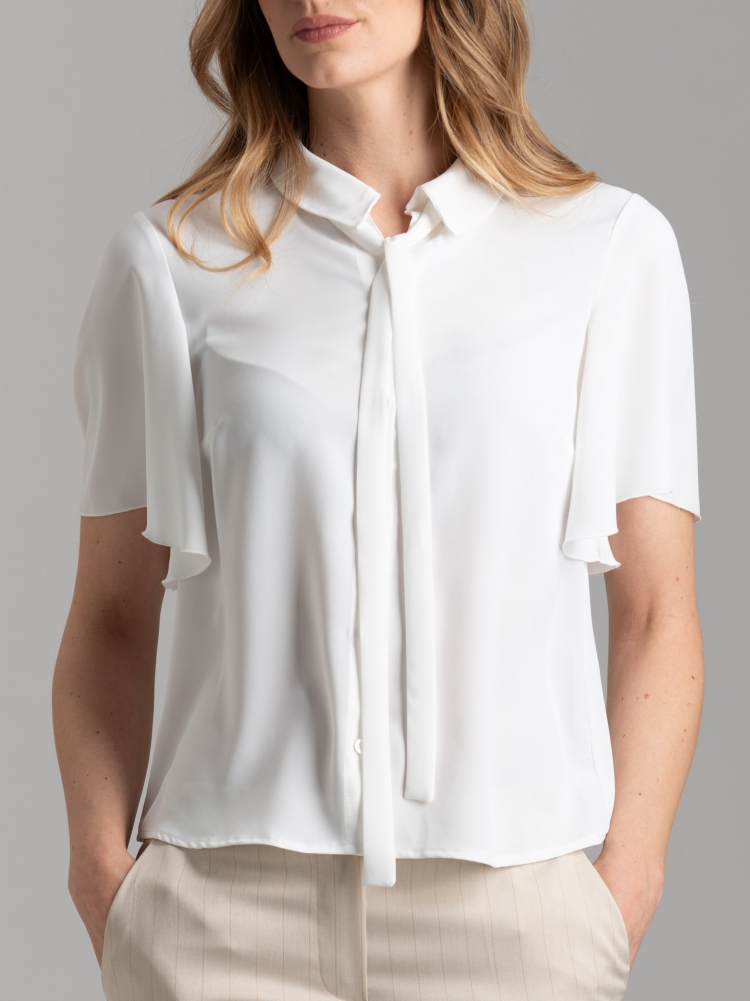 Camicia donna bianca con manica a campana