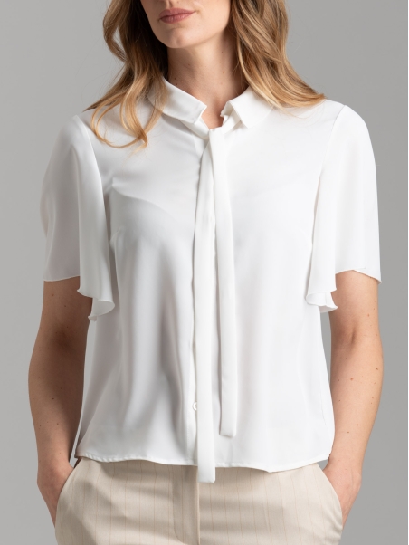 Camicia donna bianca con manica a campana