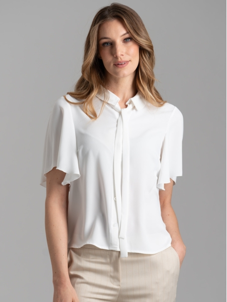 Camicia donna bianca con manica a campana