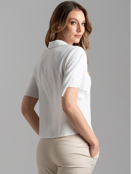 Camicia donna bianca con manica a campana