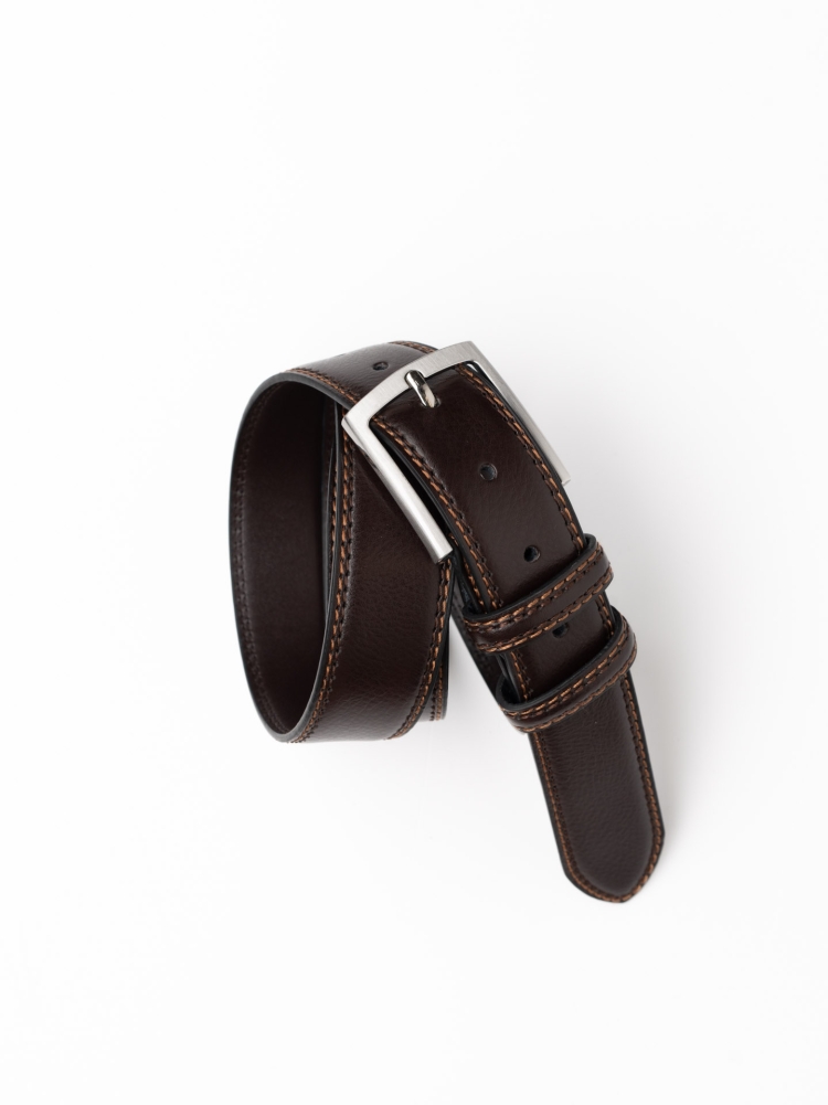 Cintura uomo in pelle liscia effetto vintage
