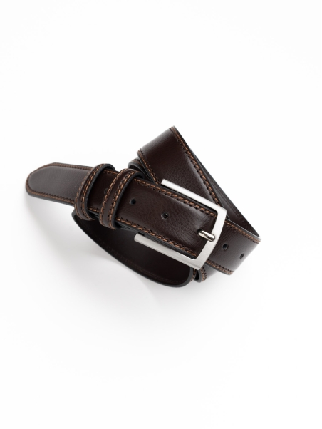 Cintura uomo in pelle liscia effetto vintage