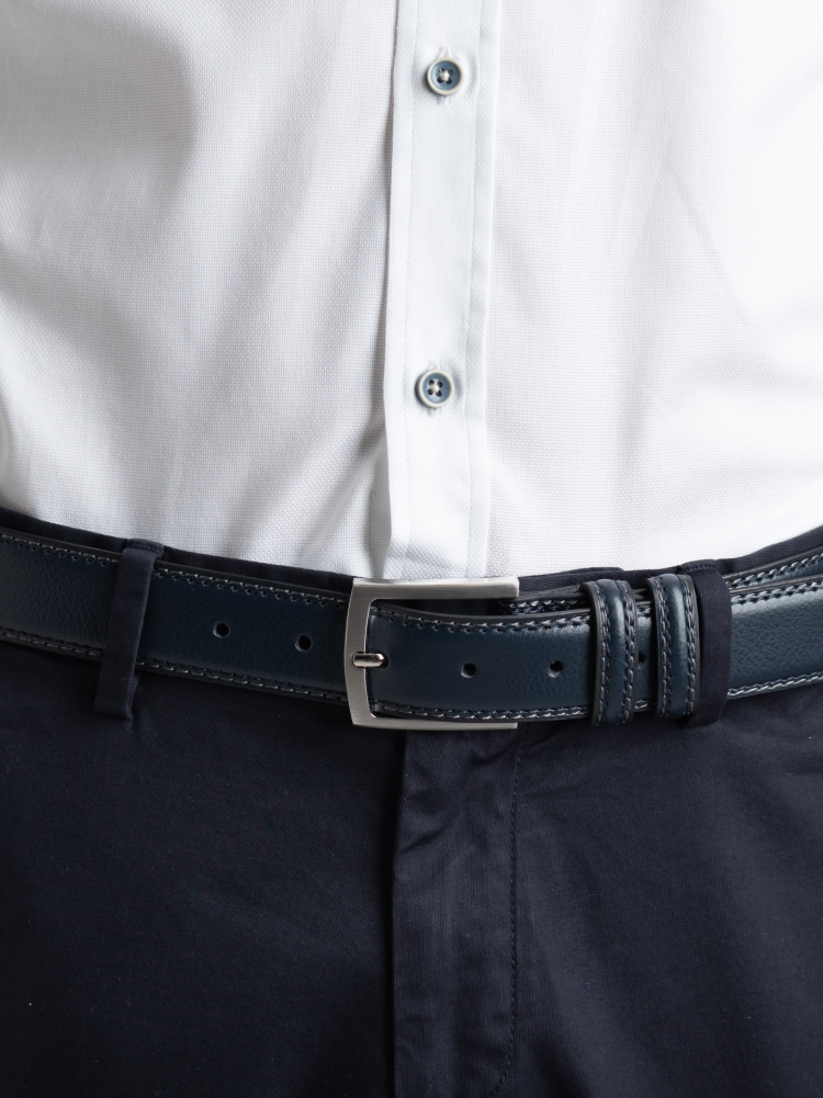 Cintura uomo in pelle liscia effetto vintage