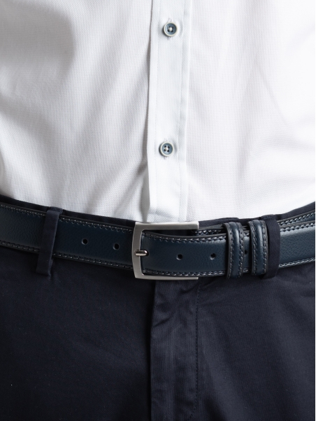 Cintura uomo in pelle liscia effetto vintage