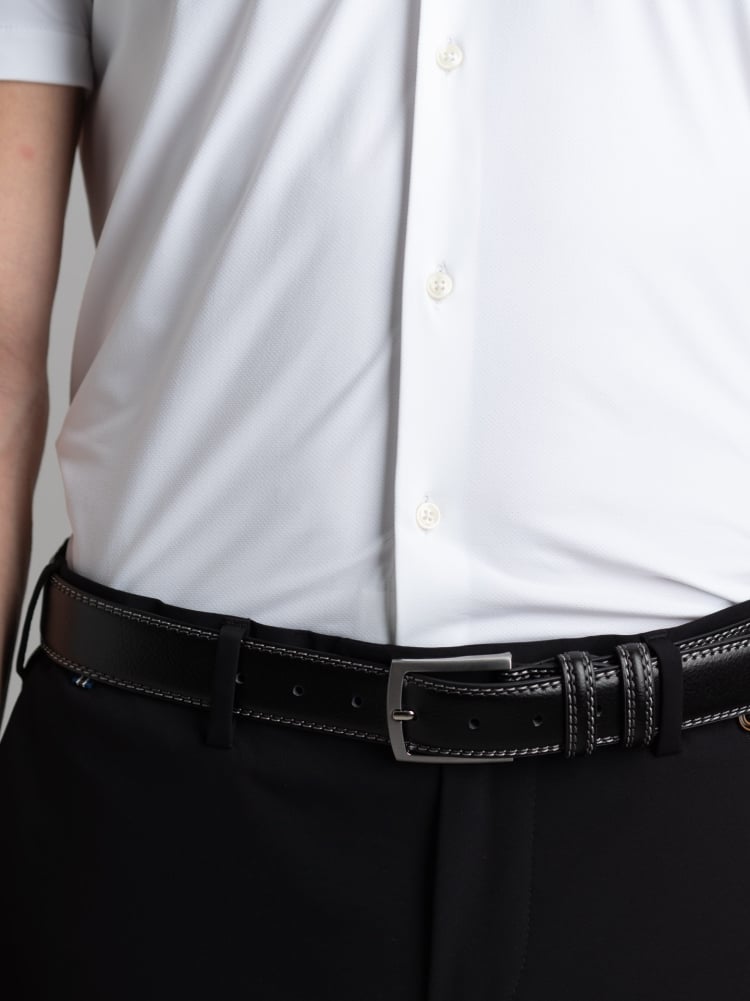 Cintura uomo in pelle liscia effetto vintage