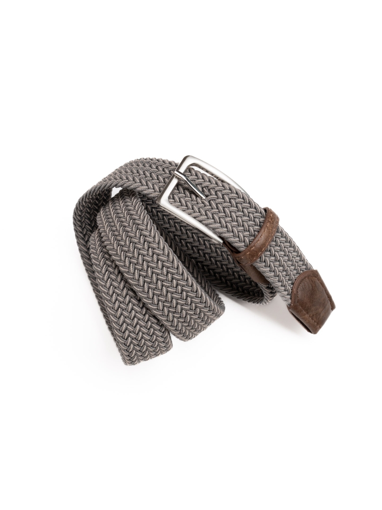 Cintura uomo in nastro elastico intrecciato bicolore