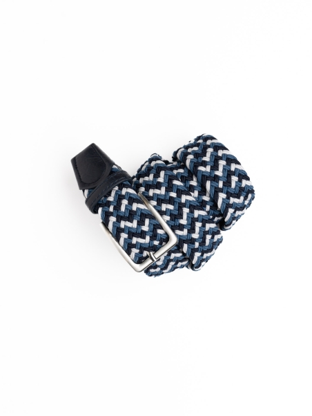 Cintura uomo in treccia elastica multicolor