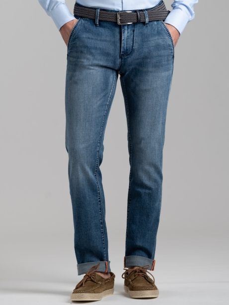 Pantalón vaquero americano azul medio lavado