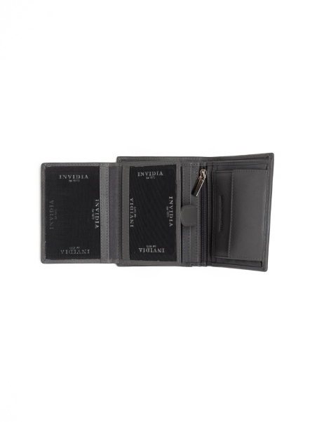 Cartera compacta de hombre en piel pura con cremallera interior