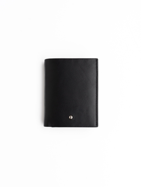 Cartera compacta de hombre en piel pura con cremallera interior