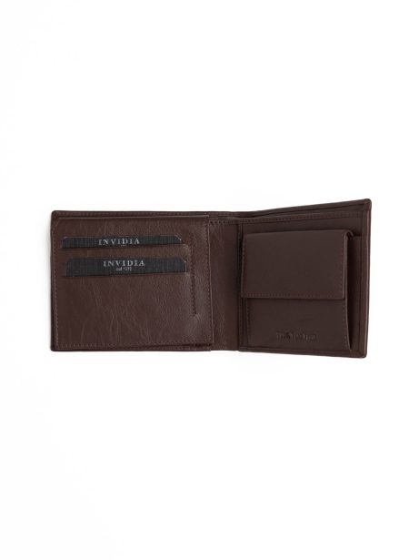 Cartera clásica de piel para hombre con monedero integrado
