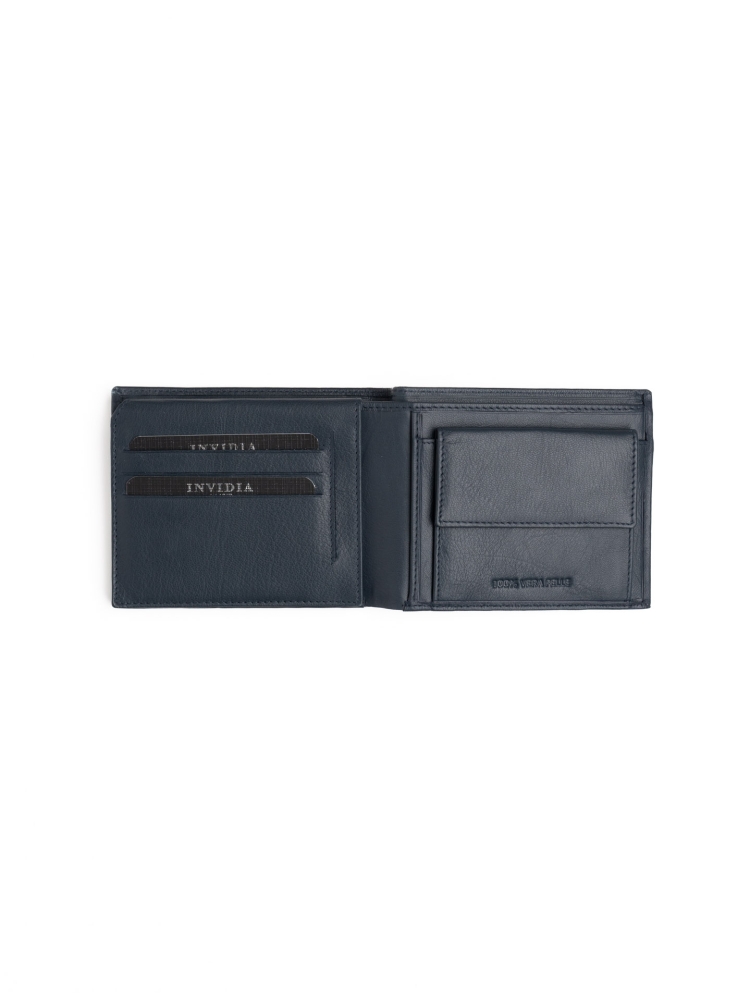 Cartera clásica de piel para hombre con monedero integrado