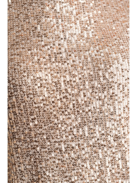 Top donna di paillettes beige