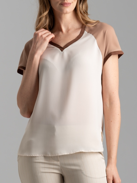 Blusa de mujer de media manga y cuello en V
