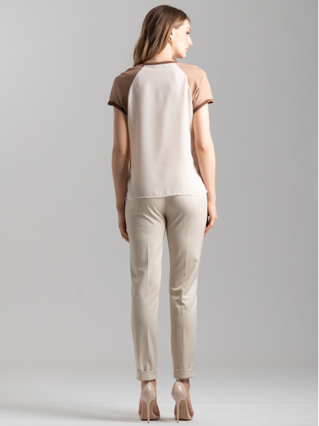 Camicia blusa donna con scollo a V a mezza manica