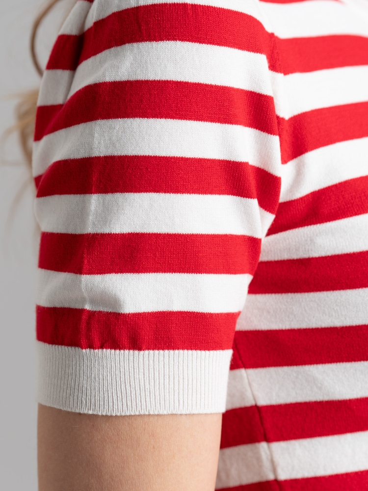 Maglia donna rigata a mezza manica