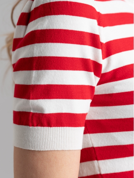 Maglia donna rigata a mezza manica