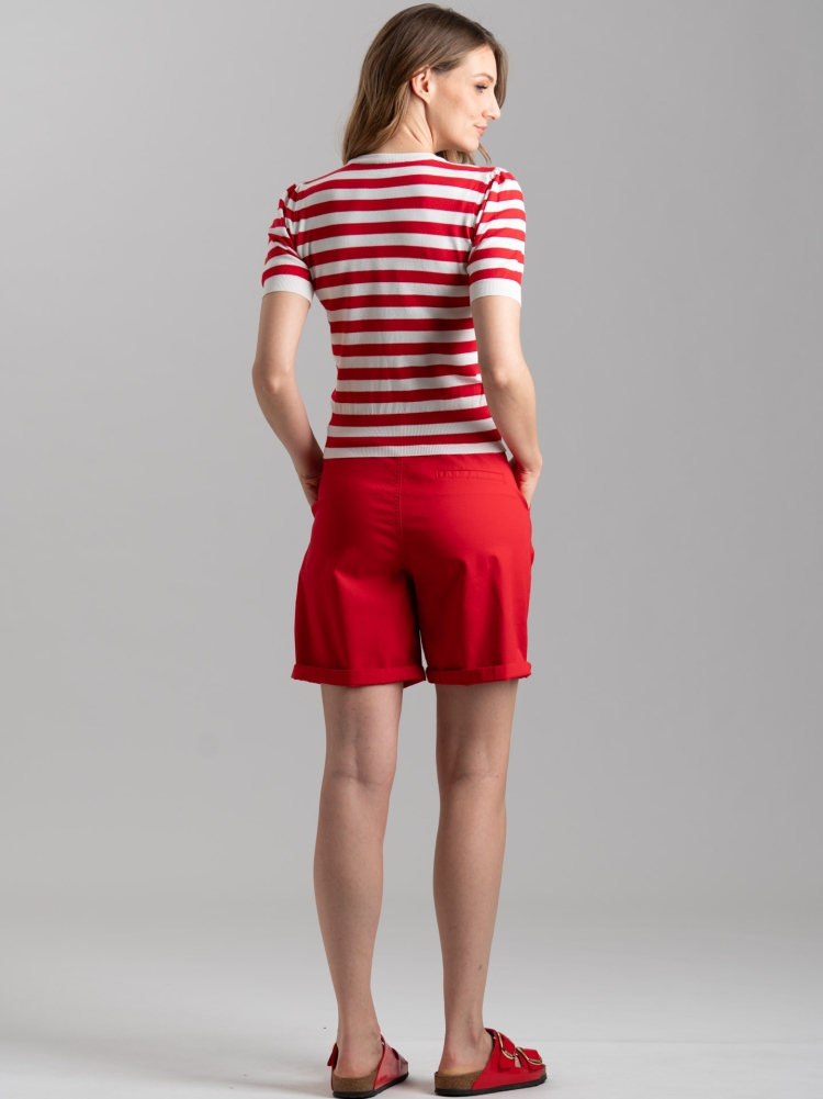 Maglia donna rigata a mezza manica