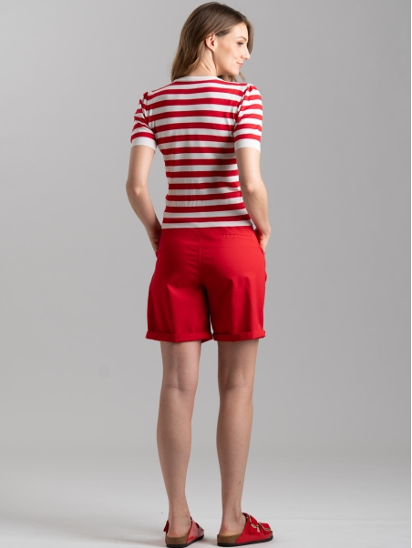 Maglia donna rigata a mezza manica