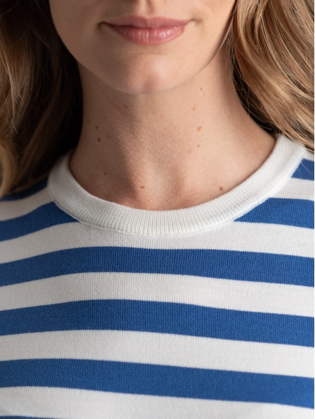Maglia donna rigata a mezza manica