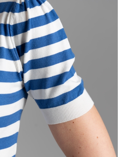 Maglia donna rigata a mezza manica