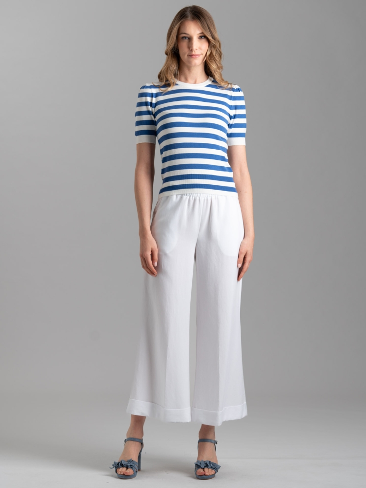 Maglia donna rigata a mezza manica